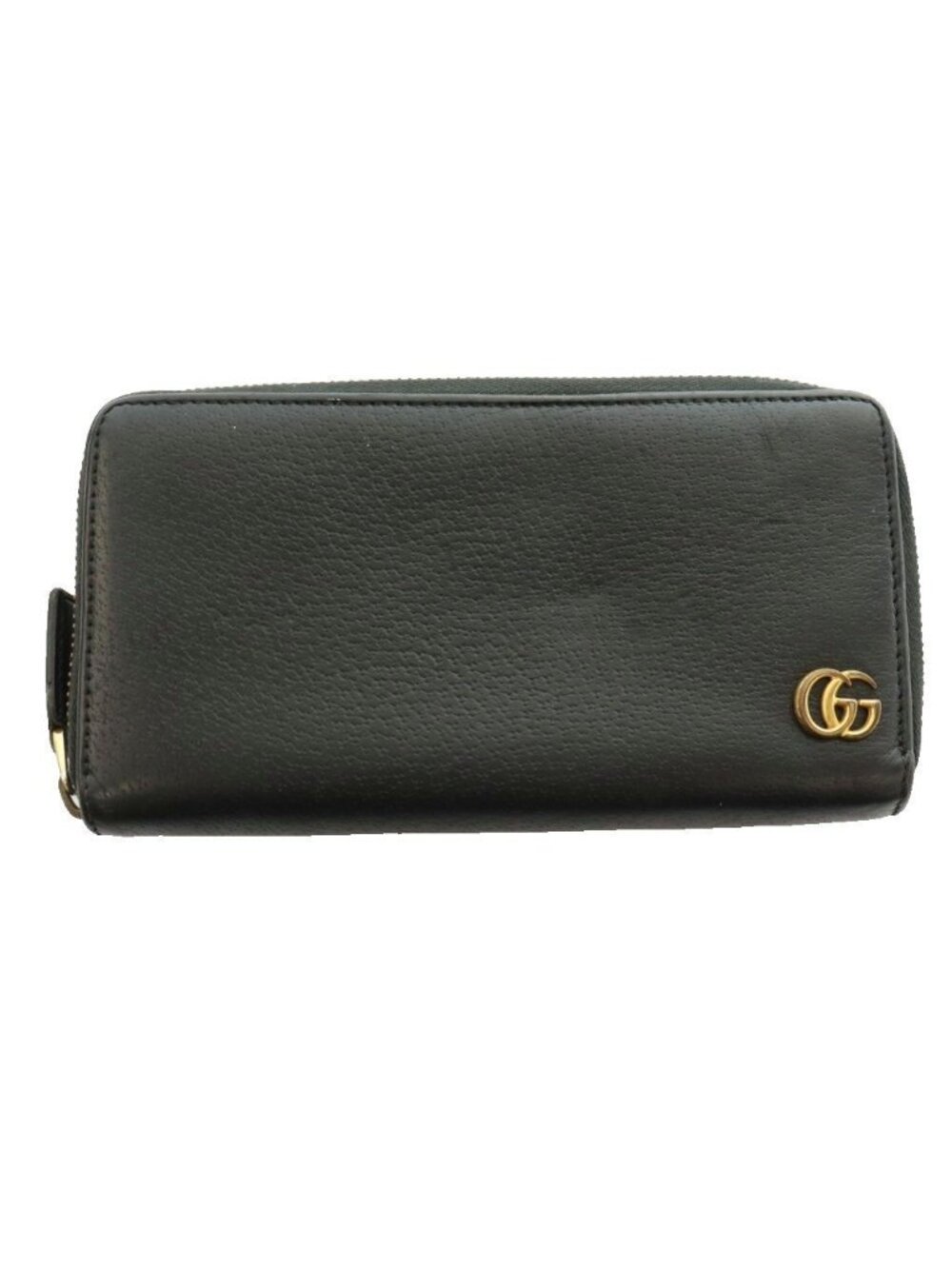Gucci GG Marmont Zip Around Wallet Leather Logo Black